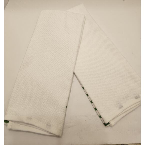 Kate Spade Set of 2 Kitchen Towels Rum Punch Drink 17"X28"‎ 100% Cotton White - Picture 7 of 7
